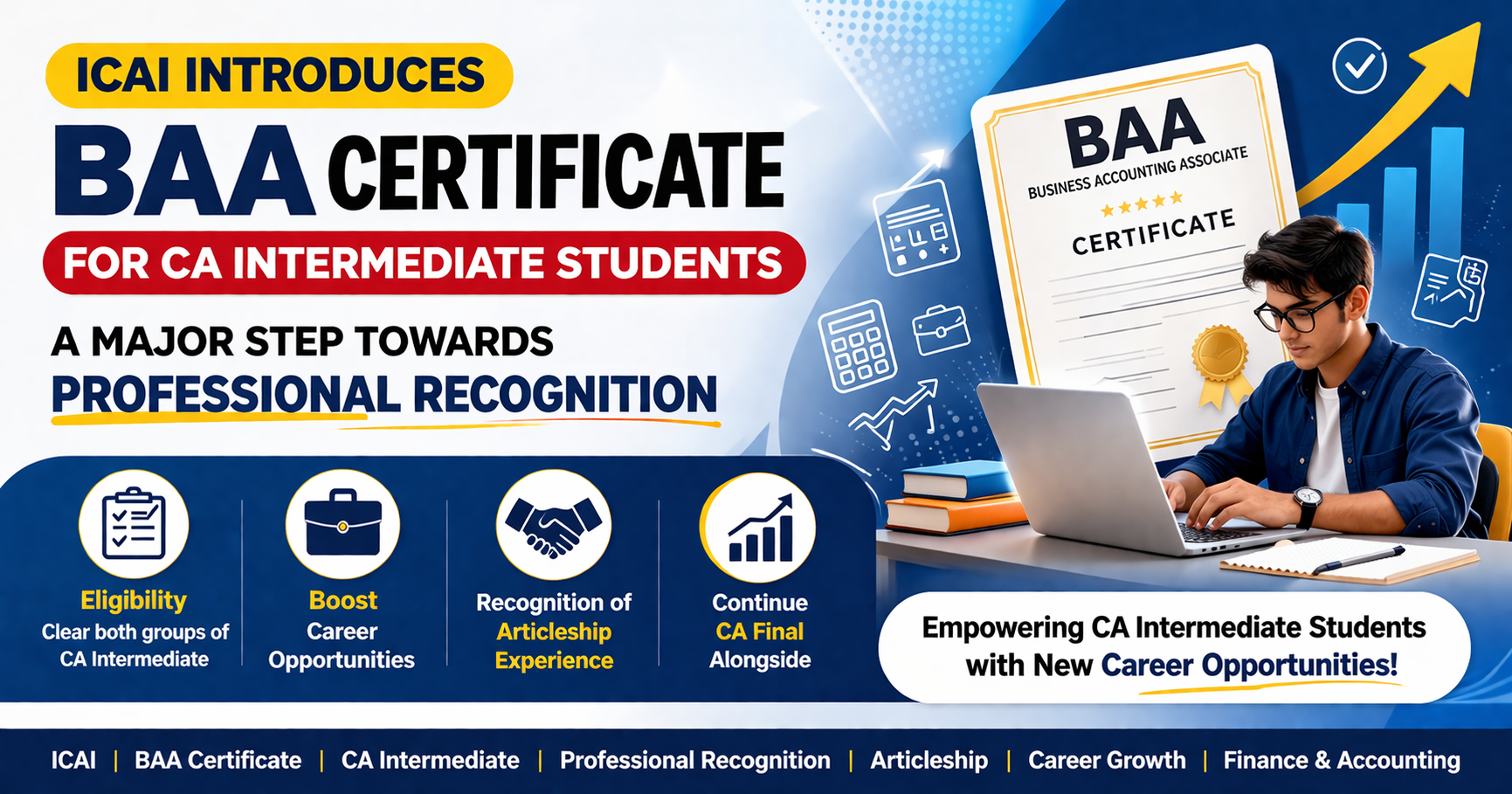 ICAI Introduces BAA Certificate for CA Intermediate Students: A Major Step Towards Professional Recognition